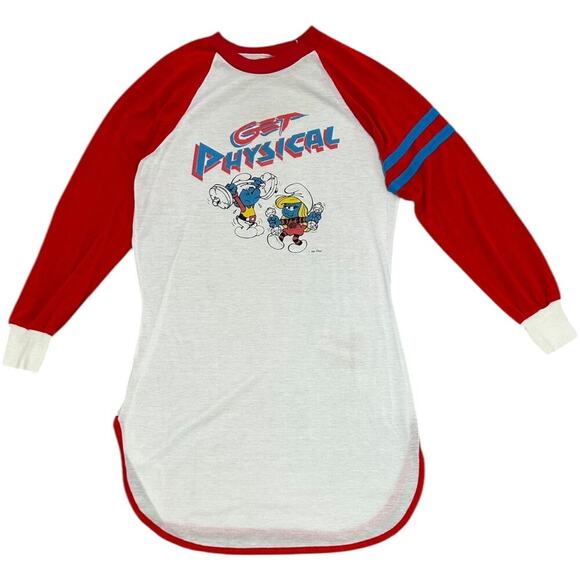 Smurf 1983 Vintage Get Physical Night Gown Sleepwear Dress - Picture 1 of 3
